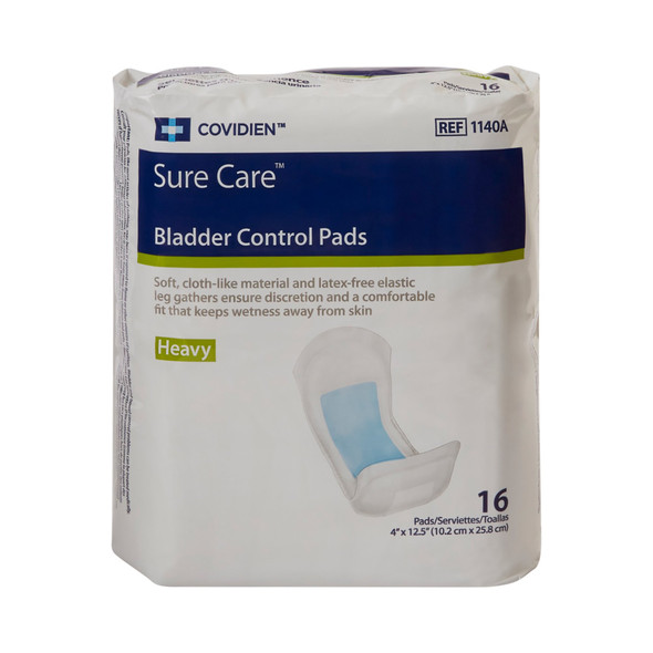 Sure Care Bladder Control Pads, Heavy Absorbency, Adult, Unisex, Disposable, 4 X 12-1/2 Inch