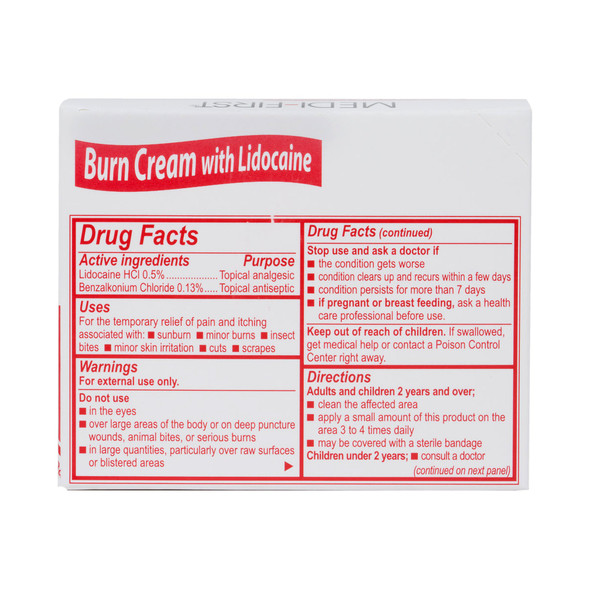 Medi-First® Benzalkonium Chloride / Lidocaine Burn Relief