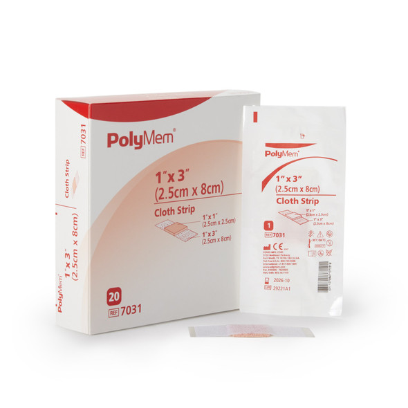 PolyMem® Pink / White Adhesive Strip, 1 x 3 Inch