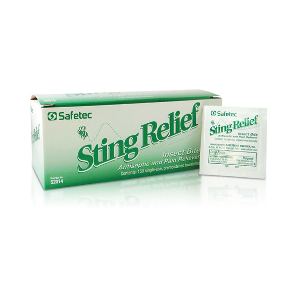 Safetec® Ethyl Alcohol / Lidocaine Sting and Bite Relief, 1-13/100 x 2-3/4 Inch