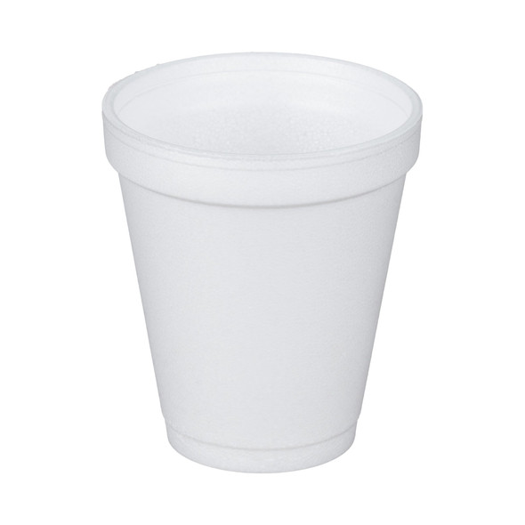 Dart Drinking Cup, White, Styrofoam, Disposable, 6 oz