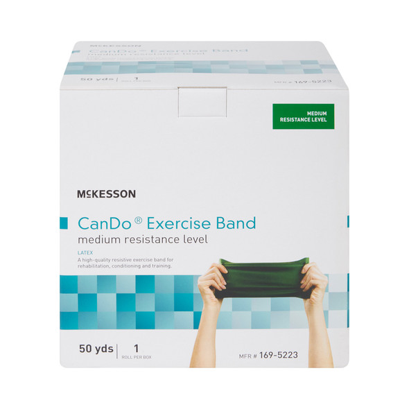 McKesson Exercise Resistance Band, Green, 5 Inch x 50 Yard, Medium Resistance