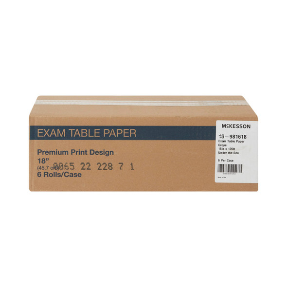 McKesson Crepe Table Paper, 18 Inch x 125 Foot, Print (Under the Sea)