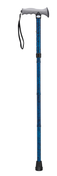 Folding Cane Alum W/gel Grip Blue Crackle Folding Cane Alum W/gel Grip Blue Crackle