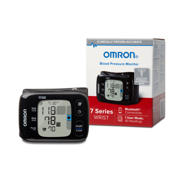 Omron® 7 Series Digital Blood Pressure Wrist Unit, Automatic Inflation, Adult, One Size Fits Most