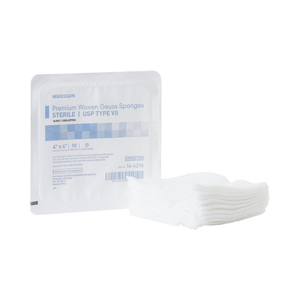 McKesson Sterile USP Type VII Gauze Sponge, 4 x 4 Inch