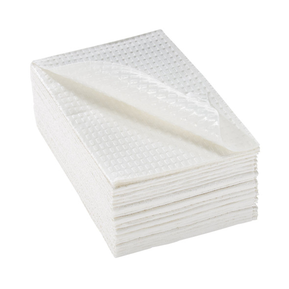 McKesson Procedure Towel, Disposable, White, Polybacking, 13 x 18 Inch