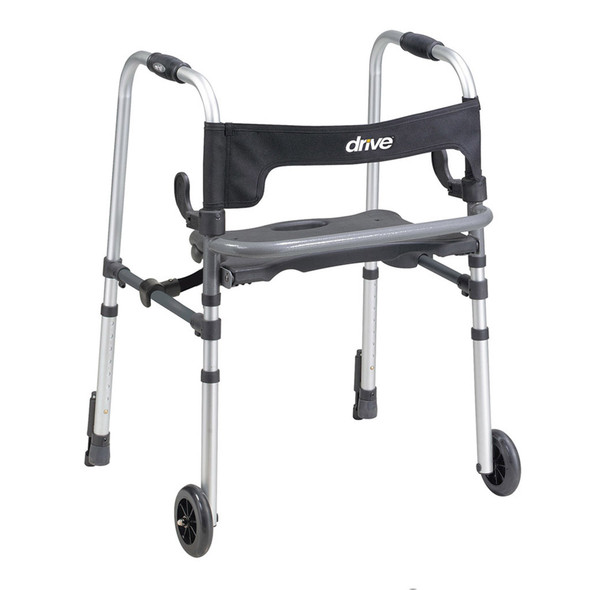 Clever-Lite LS Aluminum Dual Release Folding Walker, 29½ – 39 Inch Height