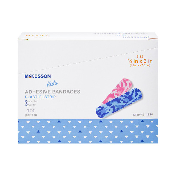 McKesson Kids™ Kid Design (Blue / Pink Camo) Adhesive Strip, 3/4 x 3 Inch