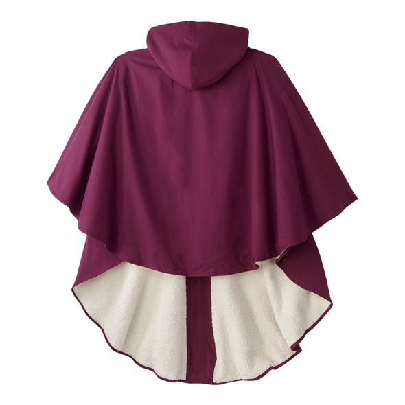 Silverts® Warm Wheelchair Cape with Hood, Burgundy