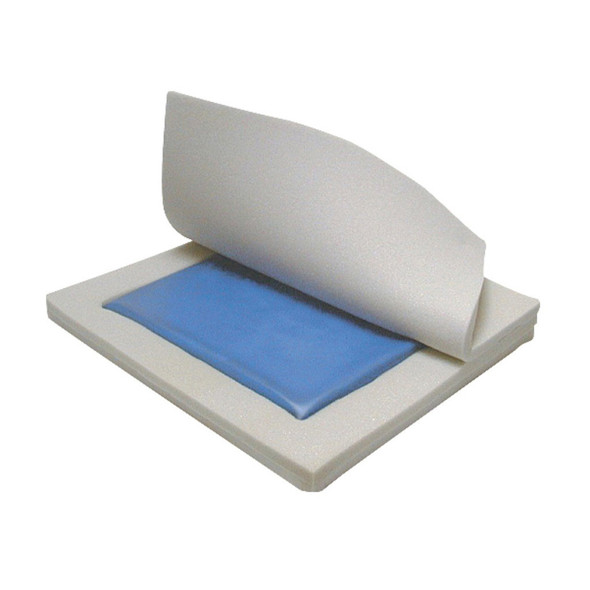Gel "E" Seat Cushion, 16 in. W x 16 in. D x 3 in. H, Gel / Foam, Blue, Non-inflatable