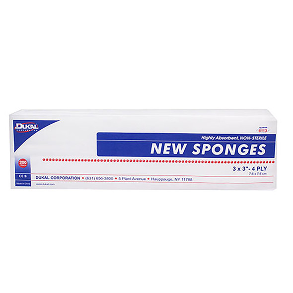 Dukal™ NonSterile Nonwoven Sponge, 3 x 3 Inch