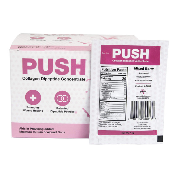 PUSH Collagen Dipeptide Concentrate Mixed Berry Oral Supplement, 7.4 Gram Packet
