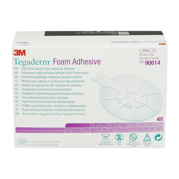 3M™ Tegaderm™ High Performance Adhesive with Border Foam Dressing, 2¾ x 2¾ Inch