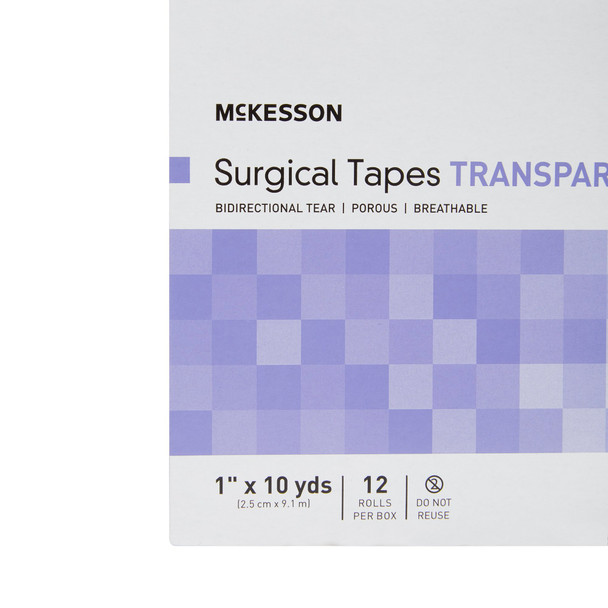 McKesson Plastic Medical Tape, 1 Inch x 10 Yard, Transparent