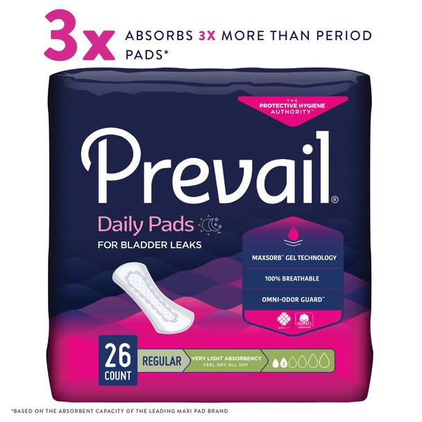 Prevail® Daily Liner Very Light Bladder Control Pad, 7½-Inch Length