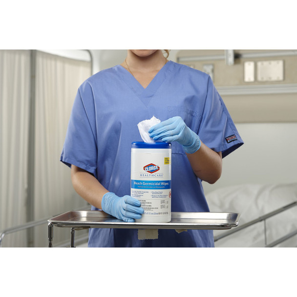 Clorox Healthcare Surface Disinfectant Cleaner, Chlorine Scent, Nonsterile, 6.75 X 9 Inch, Canister