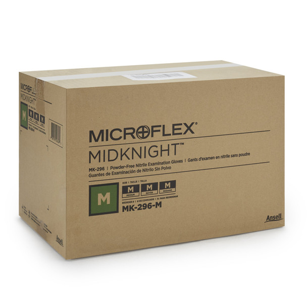 Microflex® Midknight™ Exam Glove, Medium, Black