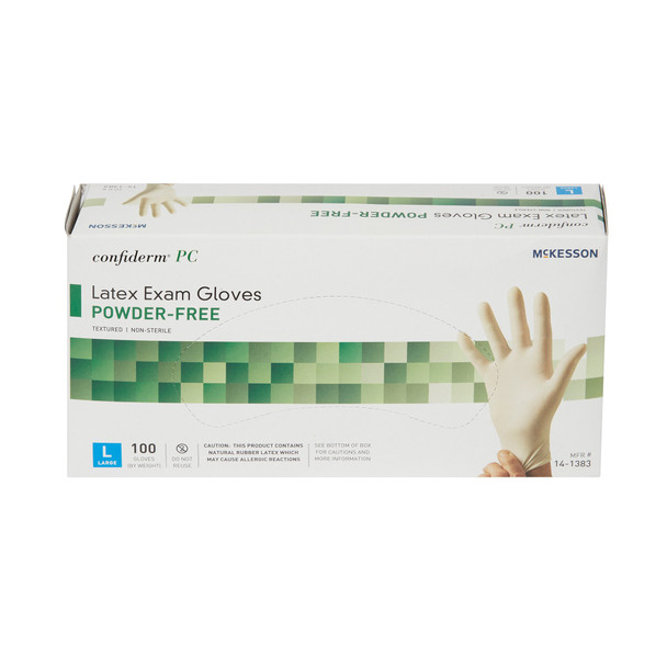 McKesson Confiderm® Latex Exam Glove, Large, Ivory