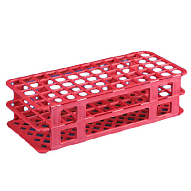 Globe® Scientific 456500 Series Test Tube Rack, Rack, Tube, 16/17mm, 60-Place, Red