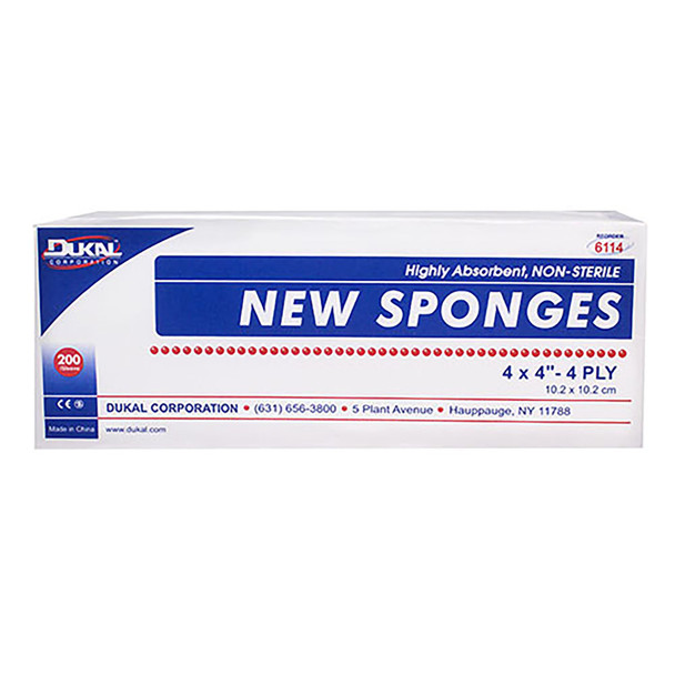 Dukal™ NonSterile Nonwoven Sponge, 4 x 4 Inch