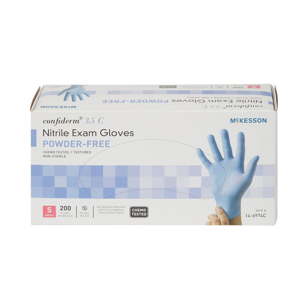 McKesson Confiderm® 3.5C Nitrile Exam Glove, Small, Blue