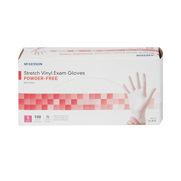 McKesson Stretch Vinyl Exam Glove, Small, Ivory