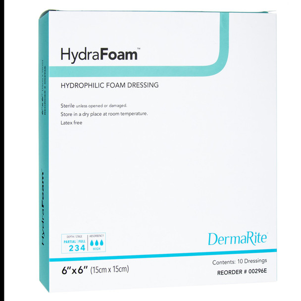 HydraFoam™ Nonadhesive without Border Foam Dressing, 6 x 6 Inch