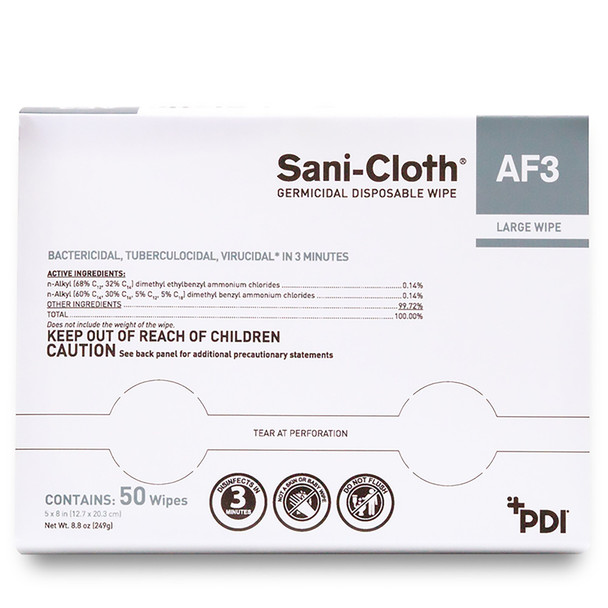 Sani-Cloth® AF3 Surface Disinfectant Cleaner Wipe, Large Individual Packet