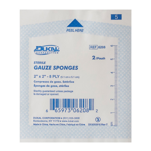 Dukal™ Sterile Gauze Sponge, 2 x 2 Inch