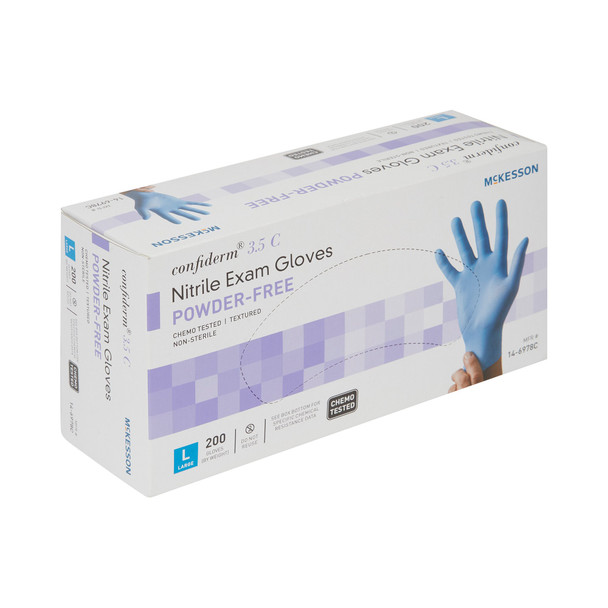 McKesson Confiderm® 3.5C Nitrile Exam Glove, Large, Blue