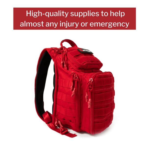 My Medic RECON First Aid Kit Backpack with Emergency Medical Supplies - Red