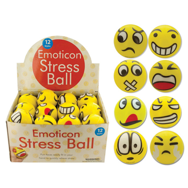 Emoticon Stress Ball Countertop Display  Bx/24 Emoticon Stress Ball Countertop Display  Bx/24