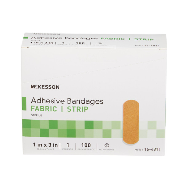 McKesson Tan Adhesive Strip, 1 x 3 Inch