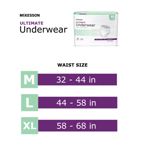 McKesson Ultimate Maximum Absorbent Underwear, Large