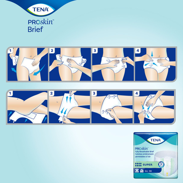 TENA Super Adult Heavy-Absorbent Incontinence Brief, Medium