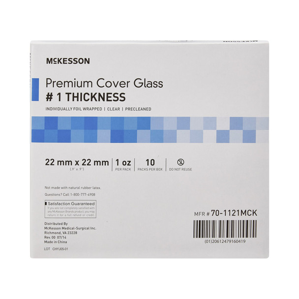 McKesson No. 1 Thickness Cover Glass, 22 x 22 mm