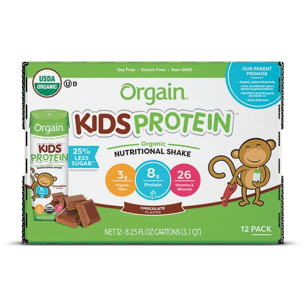 Orgain® Kids® Protein Organic Nutritional Shake Chocolate Pediatric Oral Supplement, 8.25 oz. Carton