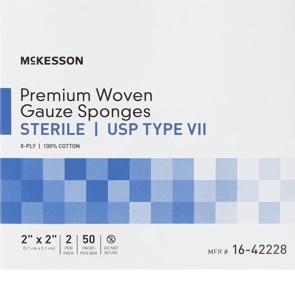 McKesson Sterile USP Type VII Gauze Sponge, 2 x 2 Inch