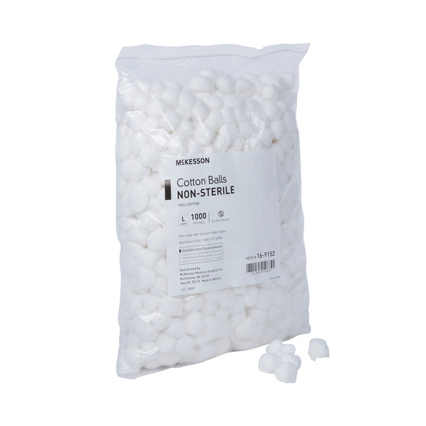 McKesson Cotton Balls, Non-Sterile, White