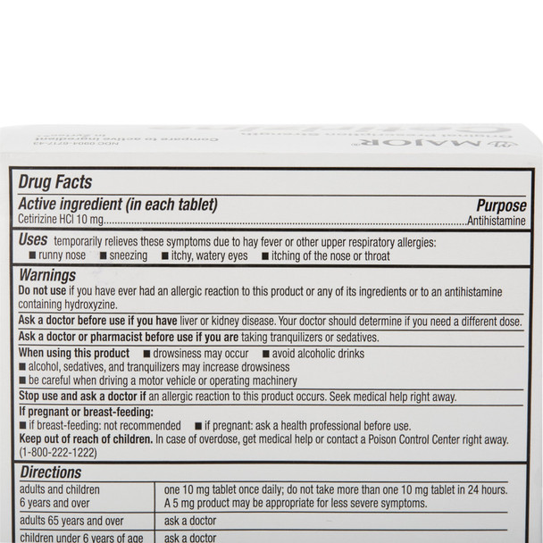 Major® Cetirizine Antihistamine