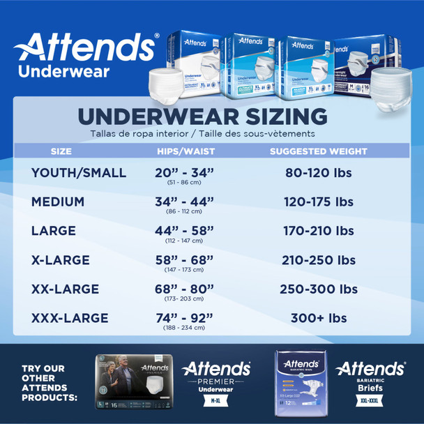 Attends® Advanced Underwear, Large