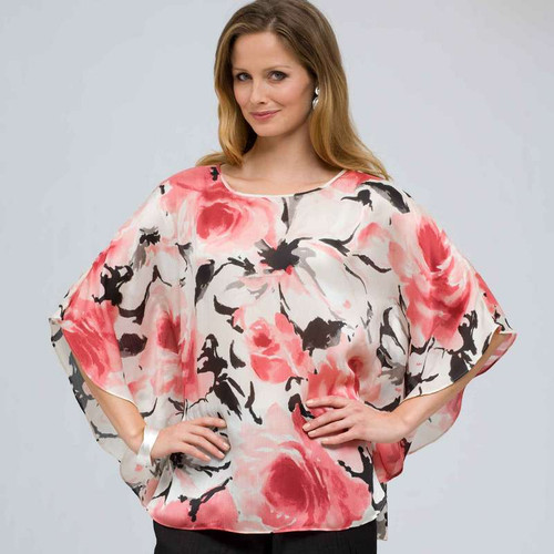 Floral Poncho Blouse