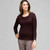 3/4 Sleeve Novelty Pointelle Cowl Neck