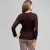 3/4 Sleeve Novelty Pointelle Cowl Neck