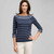 3/4 Sleeve Boat Neck Striped Knit