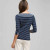 3/4 Sleeve Boat Neck Striped Knit