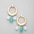 Turquoise and Gold Hoop Earring