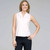No-Iron Platinum Easy Care Sleeveless Fitted Shirt, Pink, large