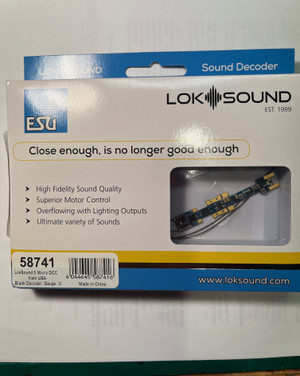 ESU LOKSOUND 58741 5 MICRO DIRECT SELECT DCC/SOUND/ DIRECT KATO USA BLANK DECODER GAUGE N